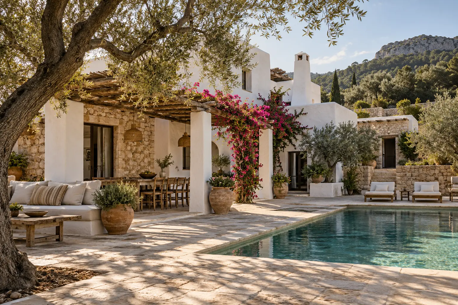 Mediterranean finca — Architectural concept — not a property listing.